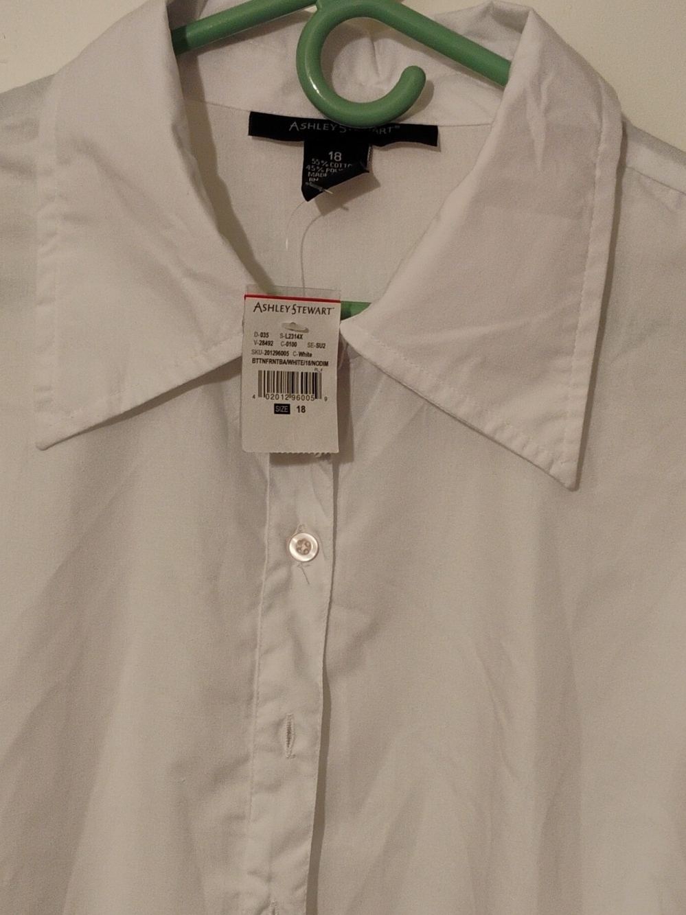 Ashley Stewart White Men's Dress Shirt - Point Collar